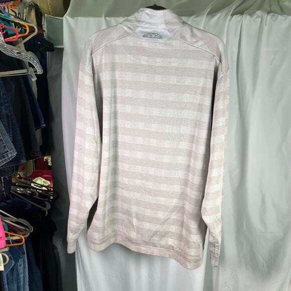 Sun Mountain Men’s Thermal Golf Pullover 1/4 Zip Gray‎ Stripe XL Bulldog Logo - Picture 2 of 14